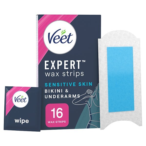 Veet Expert Wax Strips Bikini & Underarm Sensitive 16s