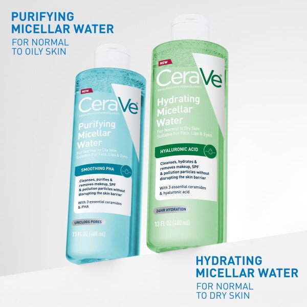 CeraVe Hydrating Micellar Water 24hr Hydration, Hyaluronic Acid 400ml