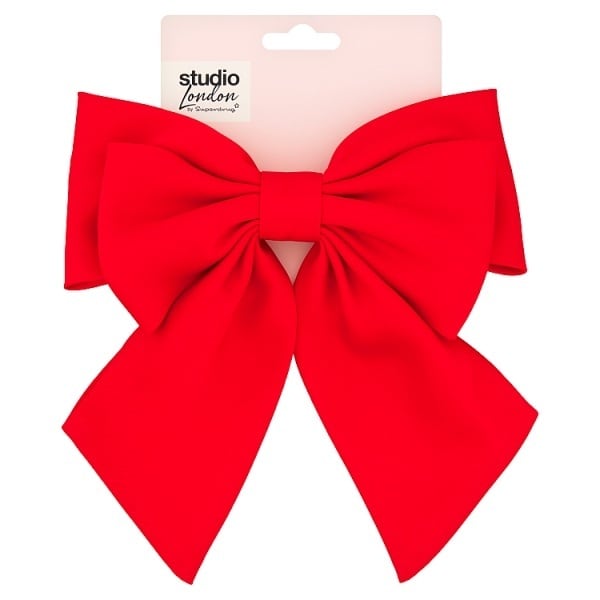 Studio London Bow Hair Clip Red