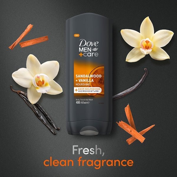 Dove Men+Care Sandalwood + Vanilla 3-in-1 Hair, Face & Body Wash 400ml