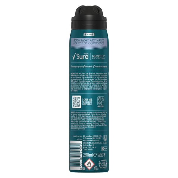 Sure Men Nonstop Protection Resilience Anti-Perspirant Aerosol 250 ml