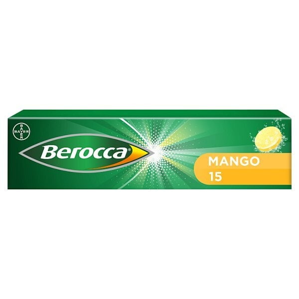 Berocca Food Supplement Mango 15 Effervescent Tablets