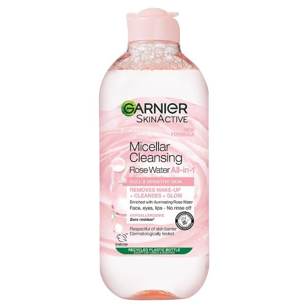 Garnier Micellar Rose Water Gentle face Cleanser & Makeup Remover Cleanse & Glow Formula 400ml