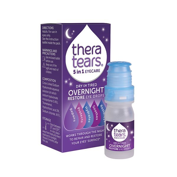 Thera Tears 5 In 1 Dry Or Tired Overnight Eye Drops 10ml