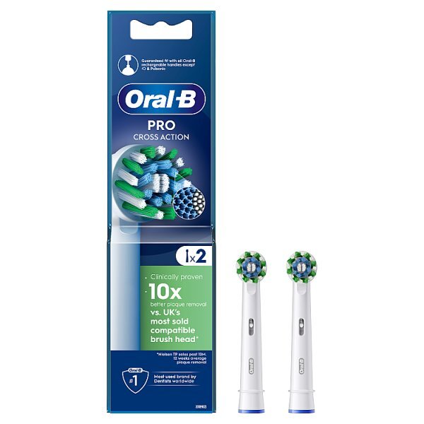 Oral-B Pro Cross Action Toothbrush Heads 2 Counts