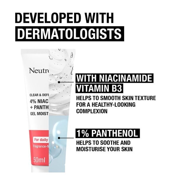 DNR Neutrogena Clear & Defend+ Gel Moisturiser 50Ml