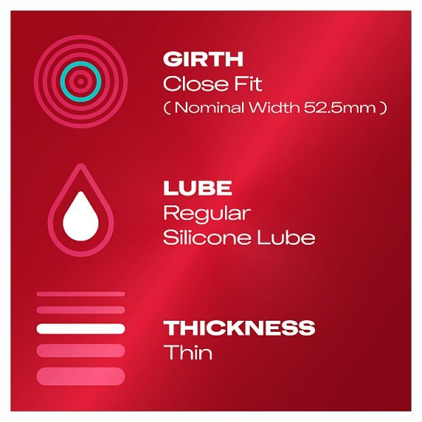 Durex Thin Feel Condoms Enhanced Sensitivity Close Fit 12s