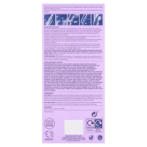 Superdrug Sensitive Wax Strips x20
