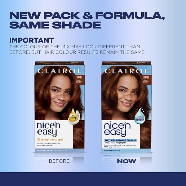 Clairol Nice'N Easy Crème Permanent Hair Dye 5RB Medium Reddish Brown