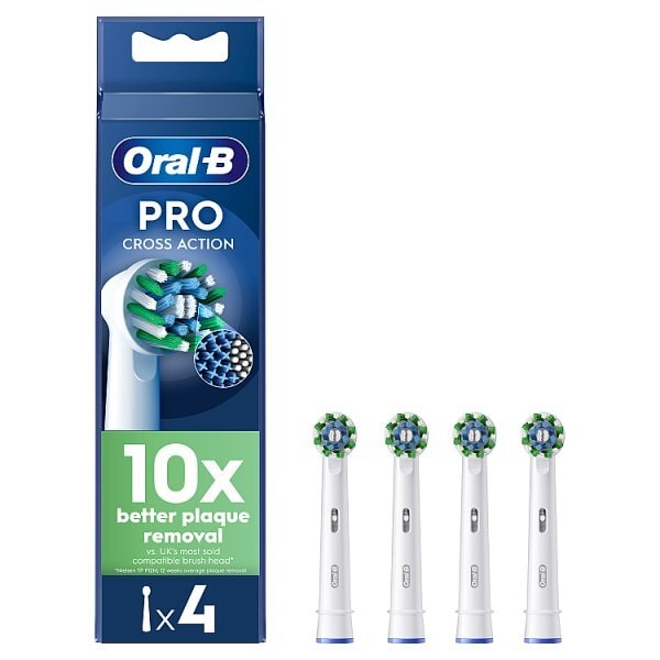 Oral-B Pro Cross Action Toothbrush Heads, 4 Counts