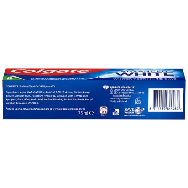 Colgate Advanced White Whitening Toothpaste 75ml