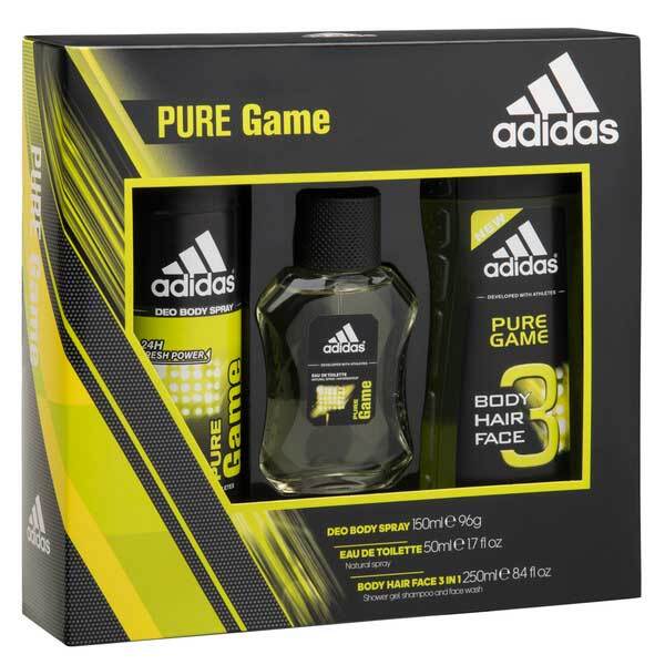 Adidas Pure Game Trio Body Spray, Shower Gel & EDT