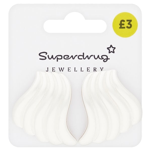 Superdrug Wave Silver Tone Earrings