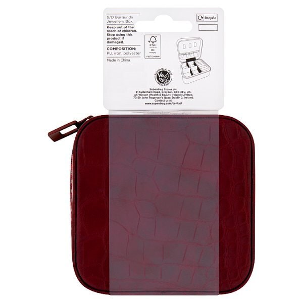 Superdrug Burgundy Jewellery Box