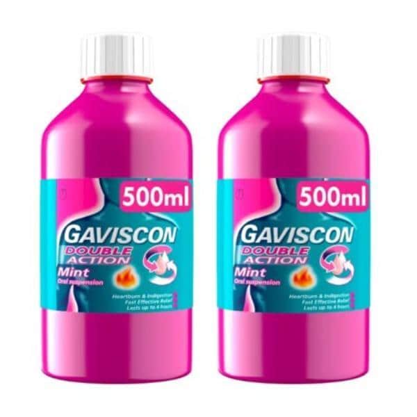 Gaviscon Double Action Liquids Mint 500ml X2