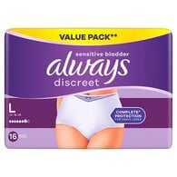 Always Discreet Underwear Incontinence Pants 16 Count