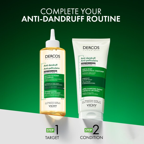 Vichy Dercos Anti-Dandruff Water to Foam Shampoo, for Curls and Coils, 200ml