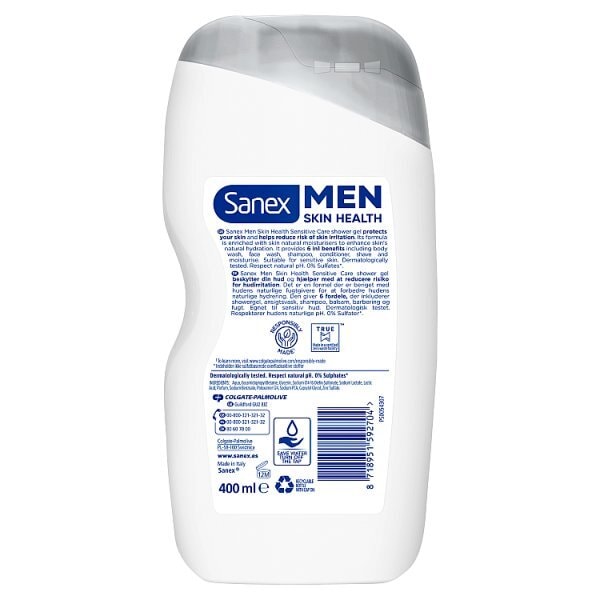 Sanex Shower Gel Men Skin Health Sensitive Care 400Ml