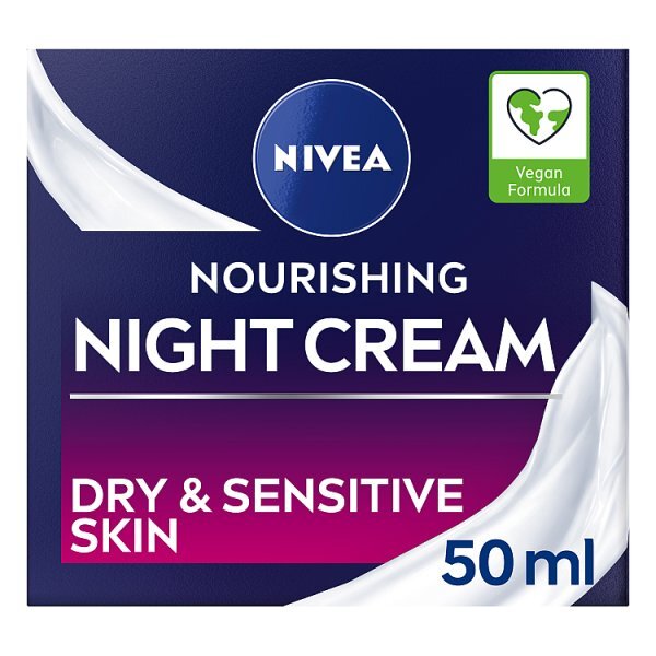 NIVEA Nourishing Night Cream for Dry & Sensitive Skin 50ml