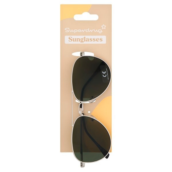 Superdrug Metal Aviator Sunglasses Silver