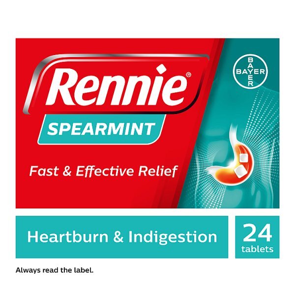 Rennie Spearmint Heartburn & Indigestion Relief 24 Tablets