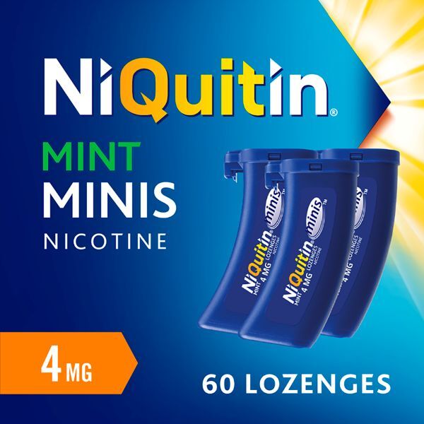 NiQuitin Minis Mint 4mg, 60 Lozenges- Quit Smoking Aid