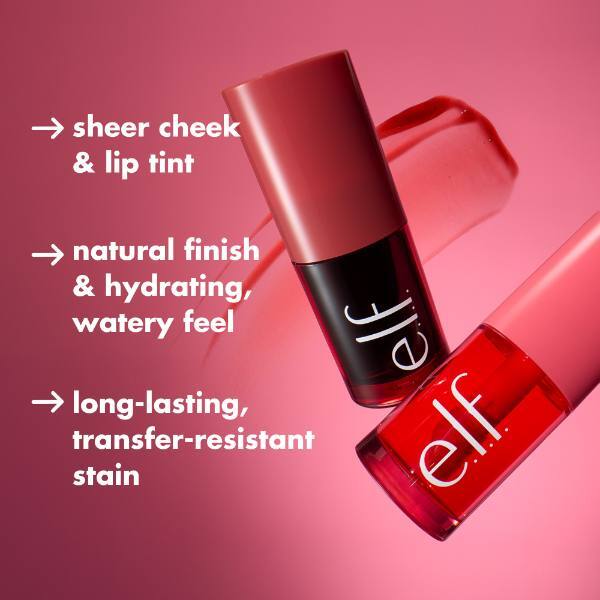 e.l.f. Sheer For It Blush Tint - Buildable Stain For Lips + Cheek Plum
