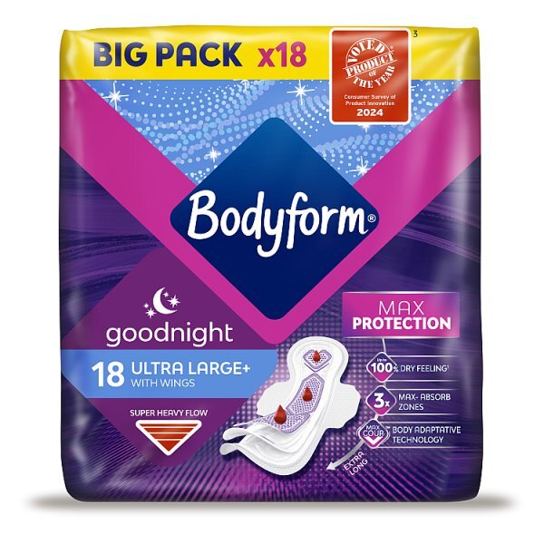 Bodyform Ultra Night Sanitary Towels Wings 18 pack