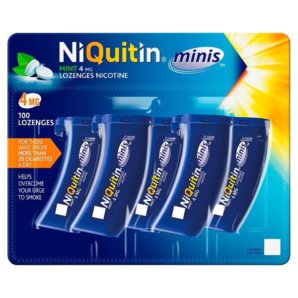 NiQuitin Minis Mint 4mg, 100 Lozenges- Quit Smoking Aid