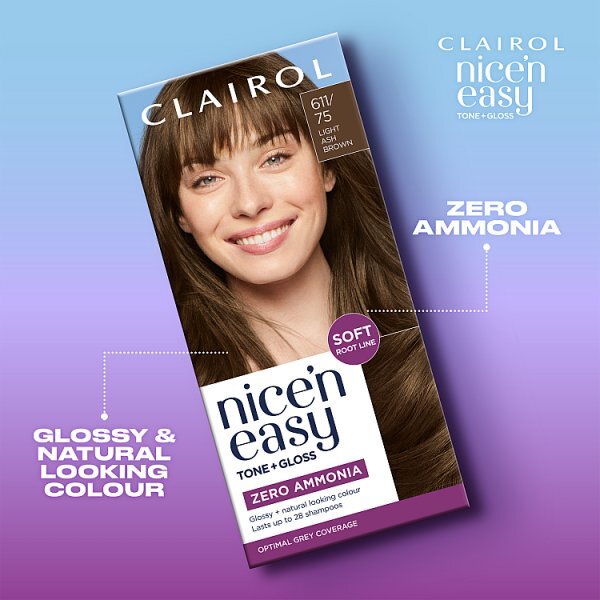 Clairol Nice'n Easy Tone+Gloss Semi-Permanent Hair Dye Light Ash Brown