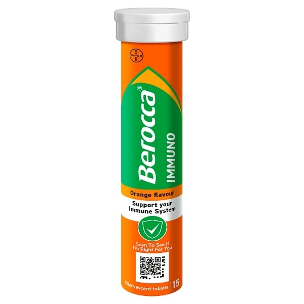 Berocca 15 Immuno Orange Flavour Effervescent Tablets