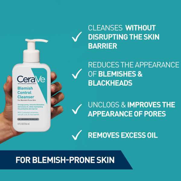 CeraVe Blemish Control Cleanser with Salicylic Acid & Niacinamide for Blemish-Prone Skin 236ml