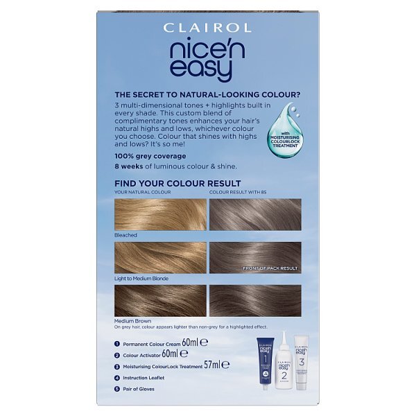 Clairol Nice'n Easy Hair Dye,  8S Soft Silver