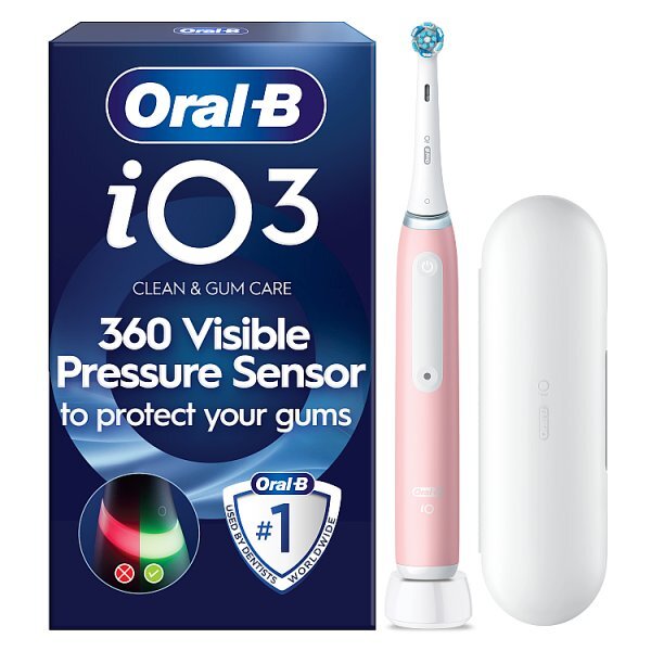 Oral-B iO3 Blush Pink Electric Toothbrush + Travel Case