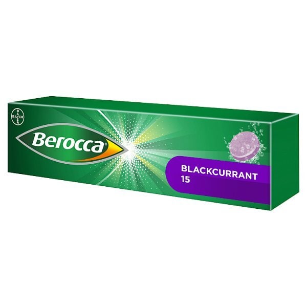 Berocca Blackcurrant Sugar Free Effervescent 15 Tablets