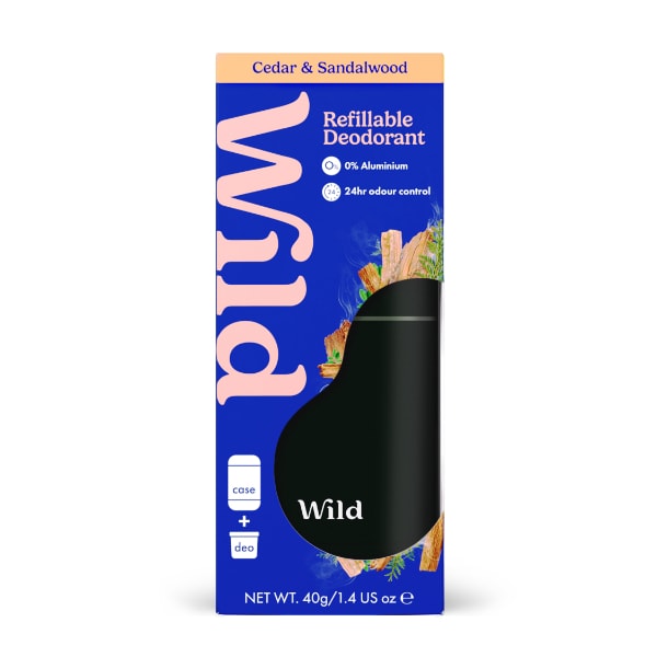 Wild Black Case and Cedar & Sandalwood Deodorant Refill 40g