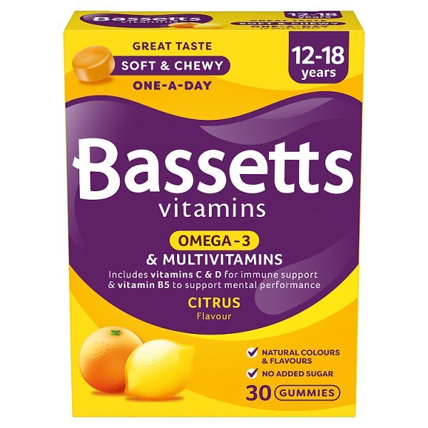 Bassetts Vitamins 12-18 Multivitamins Omega 3 Pastilles 30s