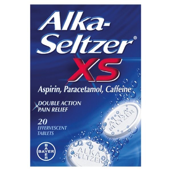 Alka Seltzer Antacid XS Effervescent Pain Relief 20 Tablets