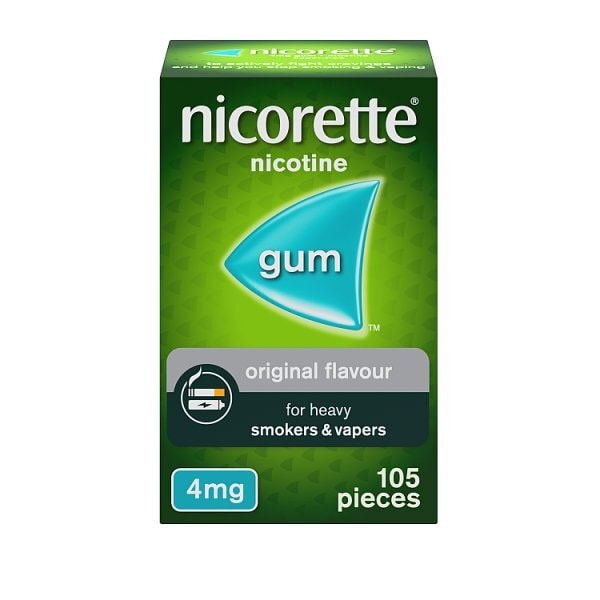 Nicorette Original 4mg Nicotine Gum 105s (Stop Smoking)