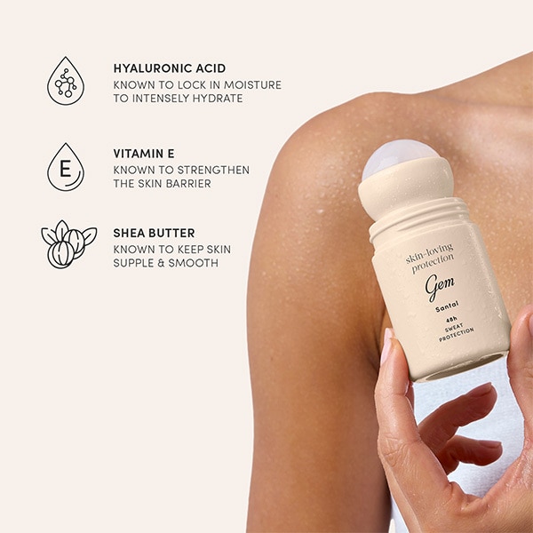Gem Skin-Loving Roll On Deodorant: Santal 50ml