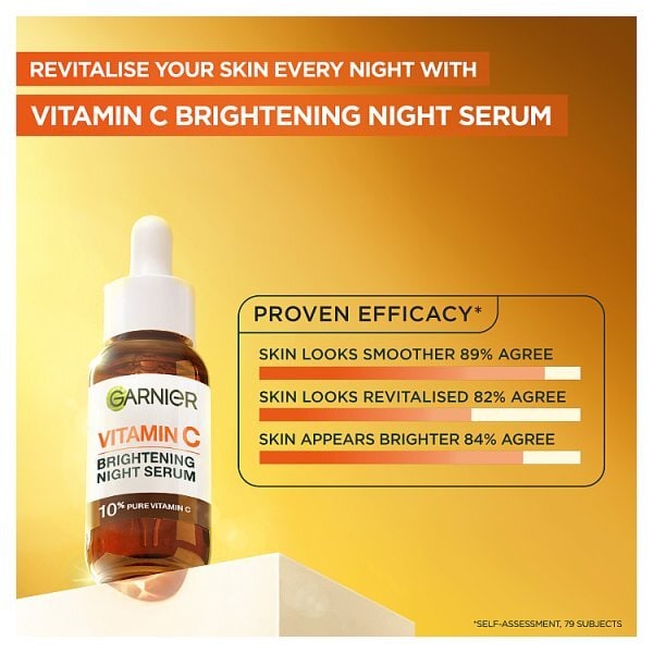 Garnier Night Serum, 10% Pure Vitamin C & Hyaluronic Acid