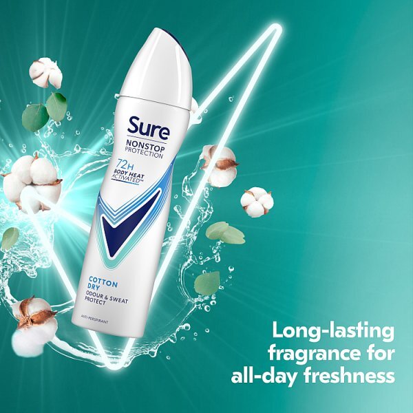 Sure Antiperspirant Deodorant Aerosol Nonstop Cotton 150ml