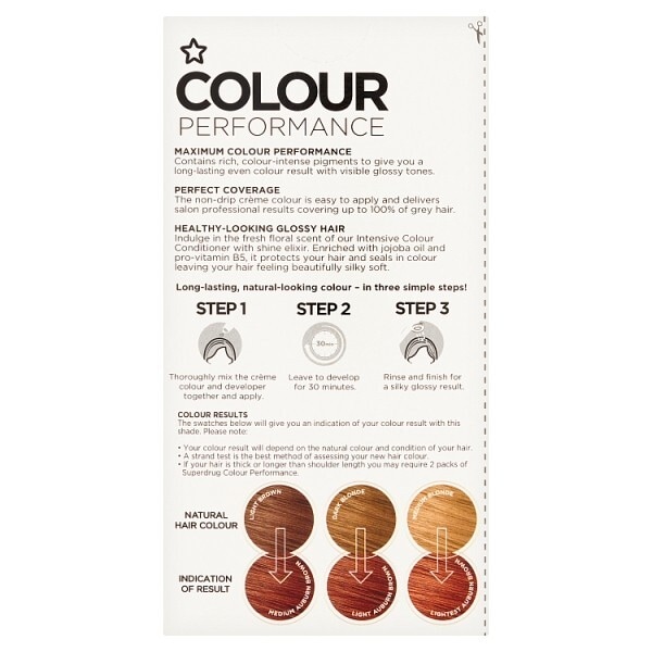 Superdrug Performance Permanent Hair Dye Light Auburn 7.04