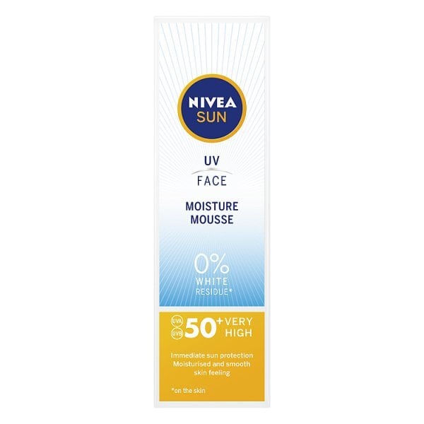 NIVEA SUN UV Face Suncream SPF 50, Moisture Mousse, 50ml
