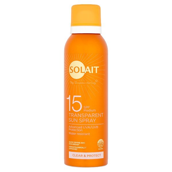 Solait Clear & Protect Transparent Sun Spray SPF15 150ml