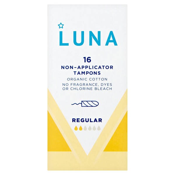 Superdrug Luna Regular 6-9g Non Applicator Tampons x16