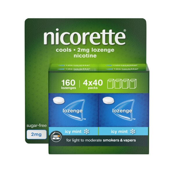 Nicorette Cools 2Mg Icy Mint Lozenges 160S (Stop Smoking)