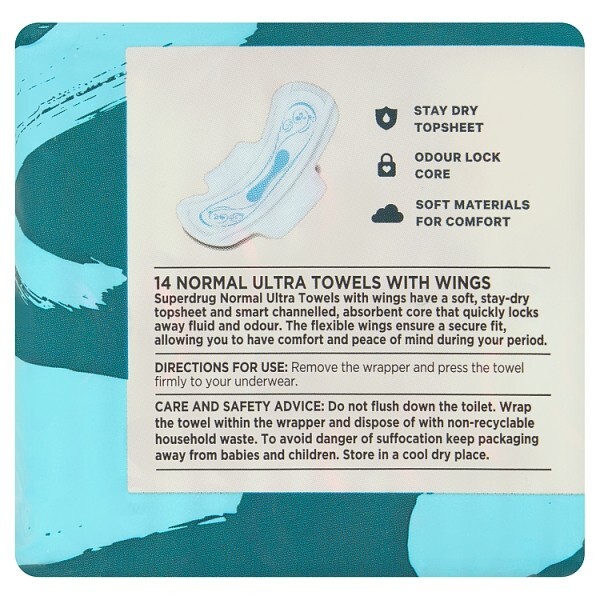 Superdrug Normal Ultra Towel Wings x14