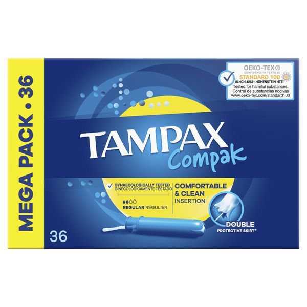 DNR Tampax Compak Regular Tampons Applicator 36X