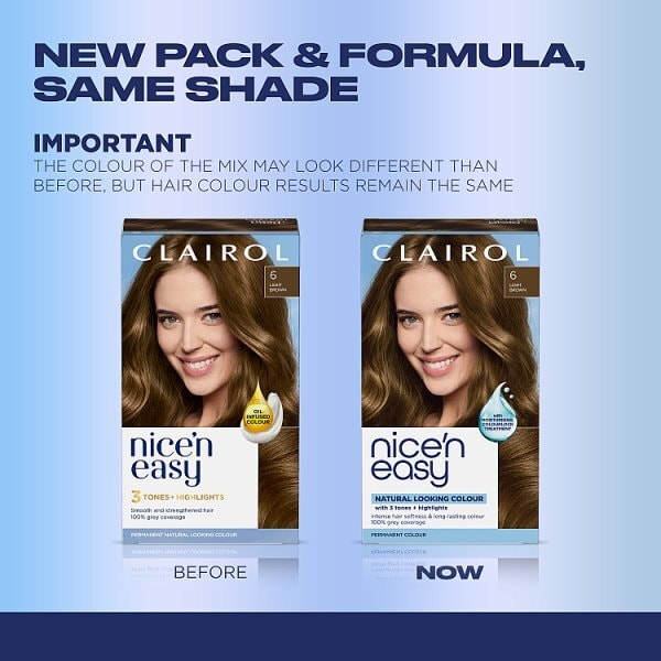 Clairol Nice'N Easy Crème Permanent Hair Dye 6 Light Brown